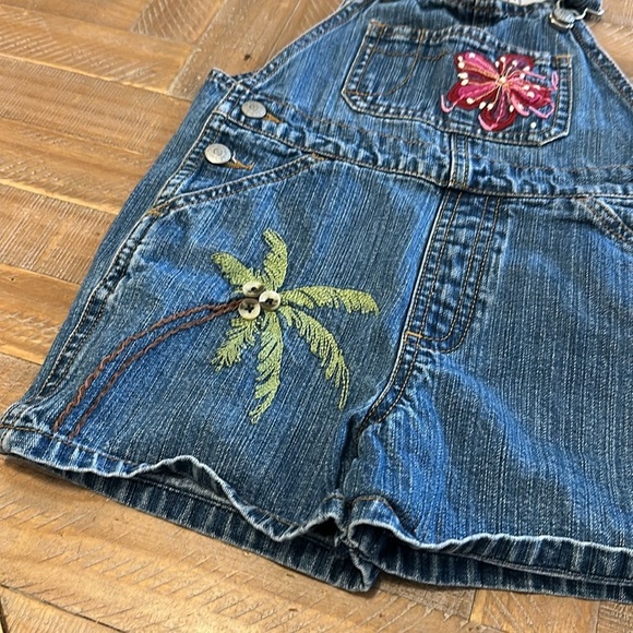 GAP Baby Vintage 100% Cotton Non-Stretch Denim Overalls with Embroidered Design - Picture 3 of 7